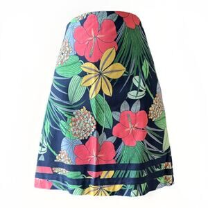 Talbots A-Line Tropical Floral Skirt Size 6 Knee Length Classic Colorful Spring